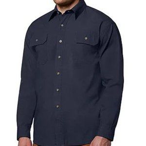 NEW - Men's Dakota Relaxed Fit Long Sleeve Cotton Shirt, Navy, size: Medium